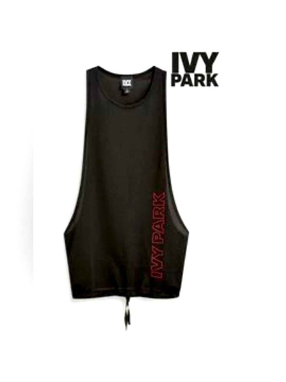 * Ivy Park Black Open Sides Perforated Jersey Tank Top Size S